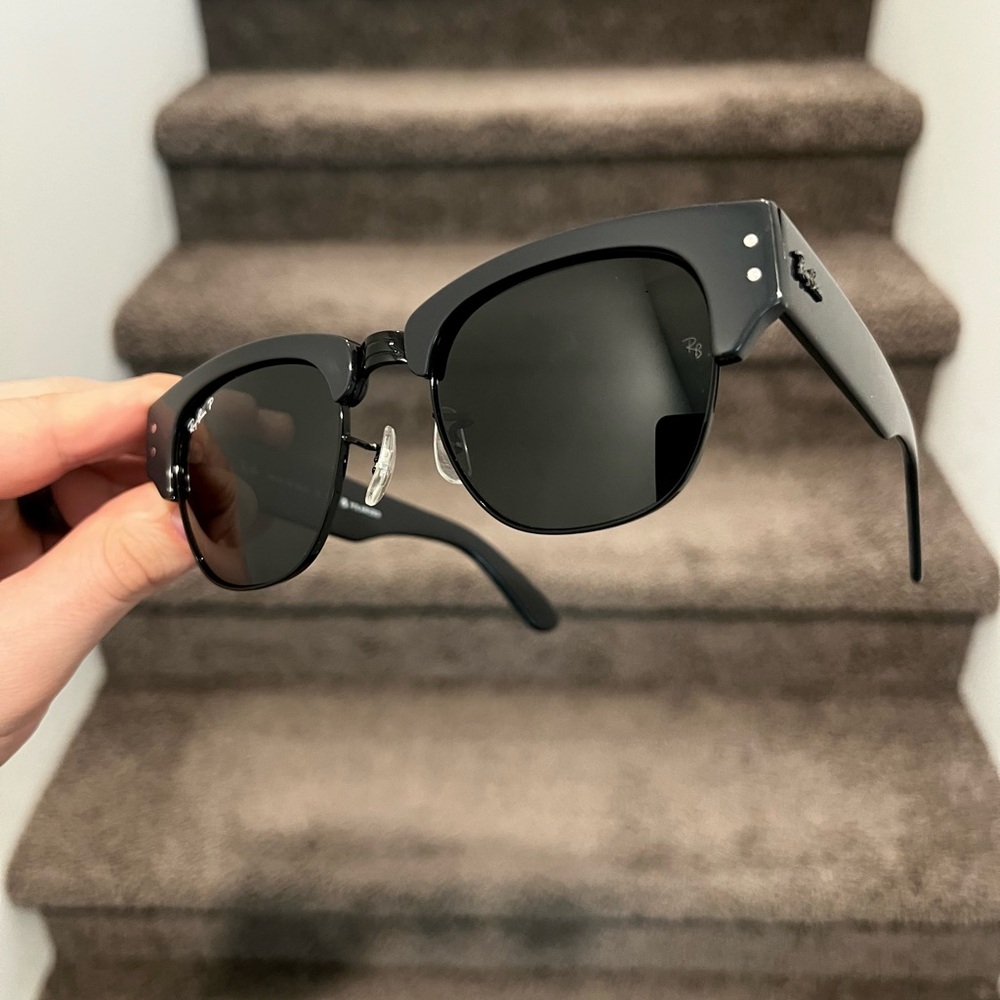 NEW Ray-Ban MEGA CLUBMASTER Grey w/Black Polarized Sunglasses RB0316S